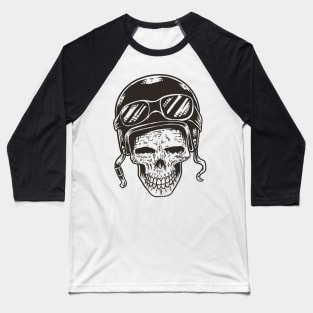 Biker Skull Baseball T-Shirt